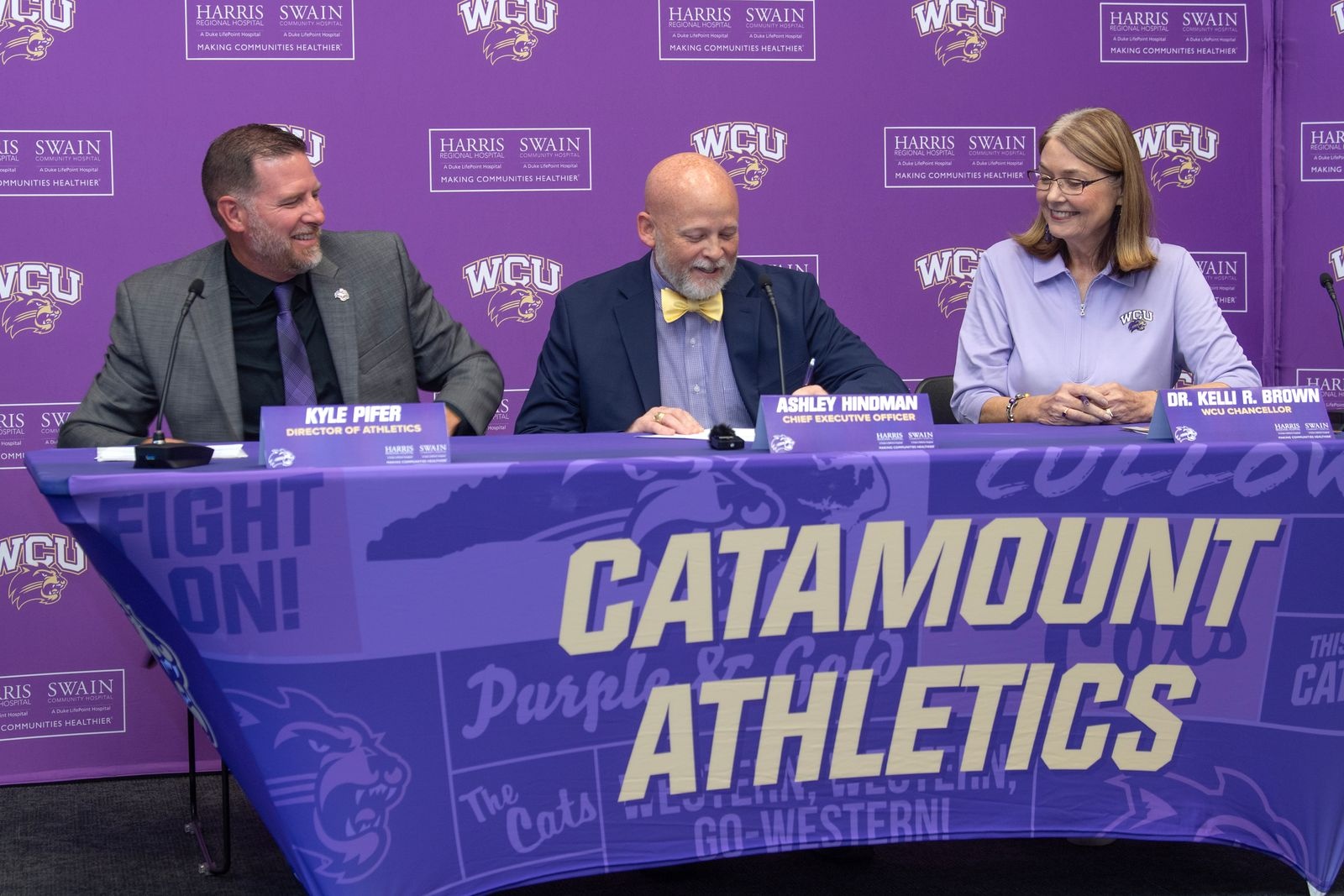 Harris Regional and Swain Community Hospitals formally renew partnership with Western Carolina University Athletics
